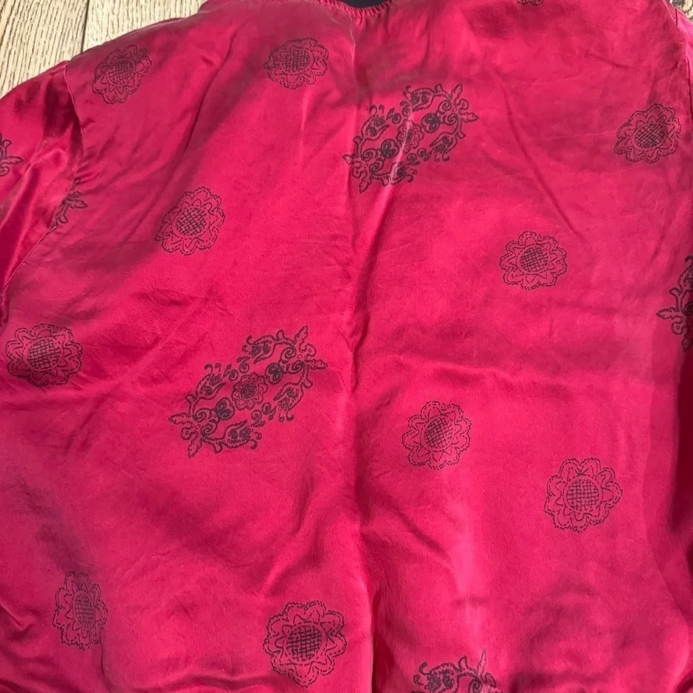 Red & black Japanese style long sleeved zip up racing jacket detailed pattern S.